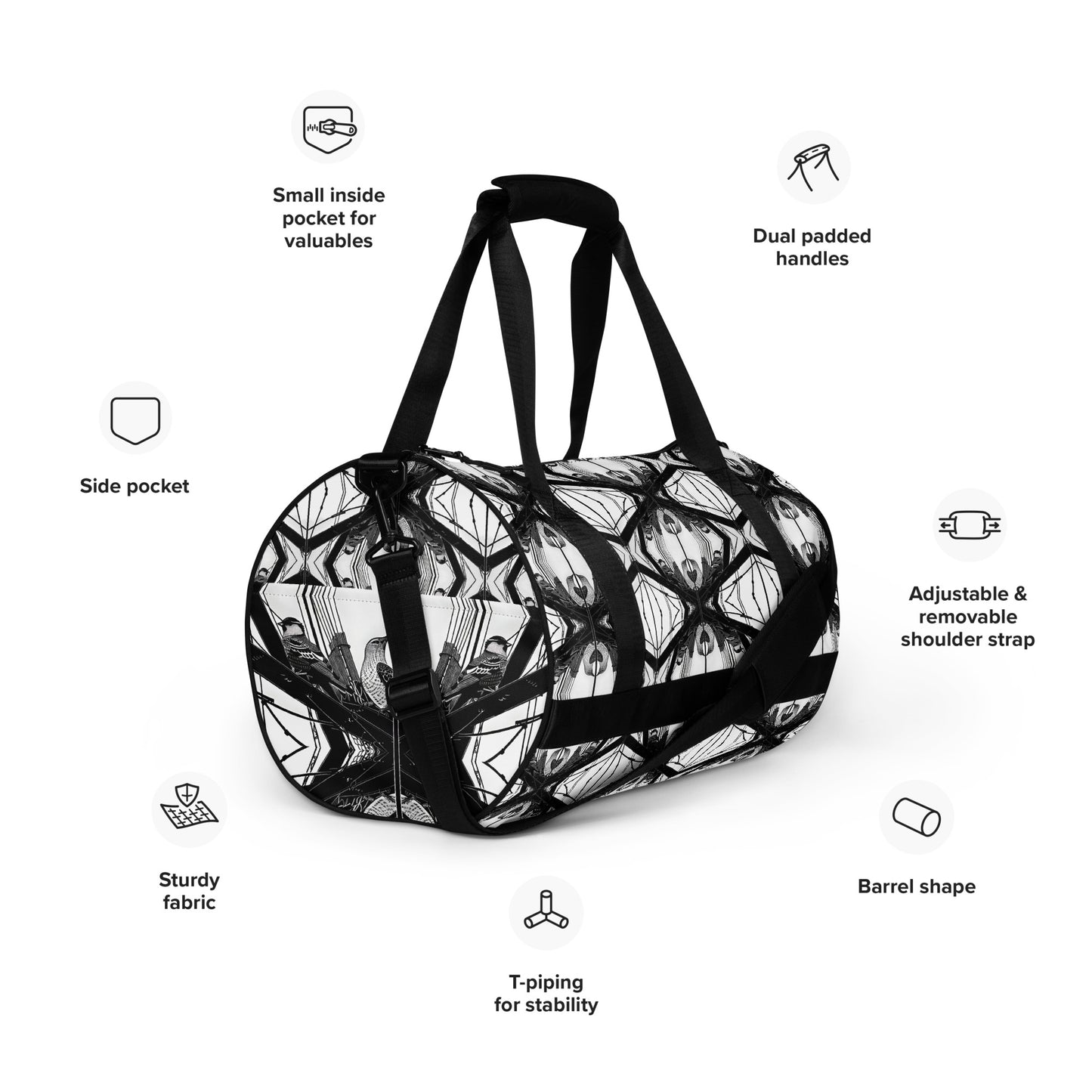 Love and Birds gym bag