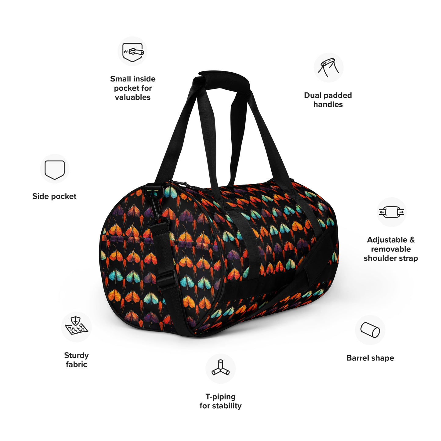 Quilted Wings gym bag