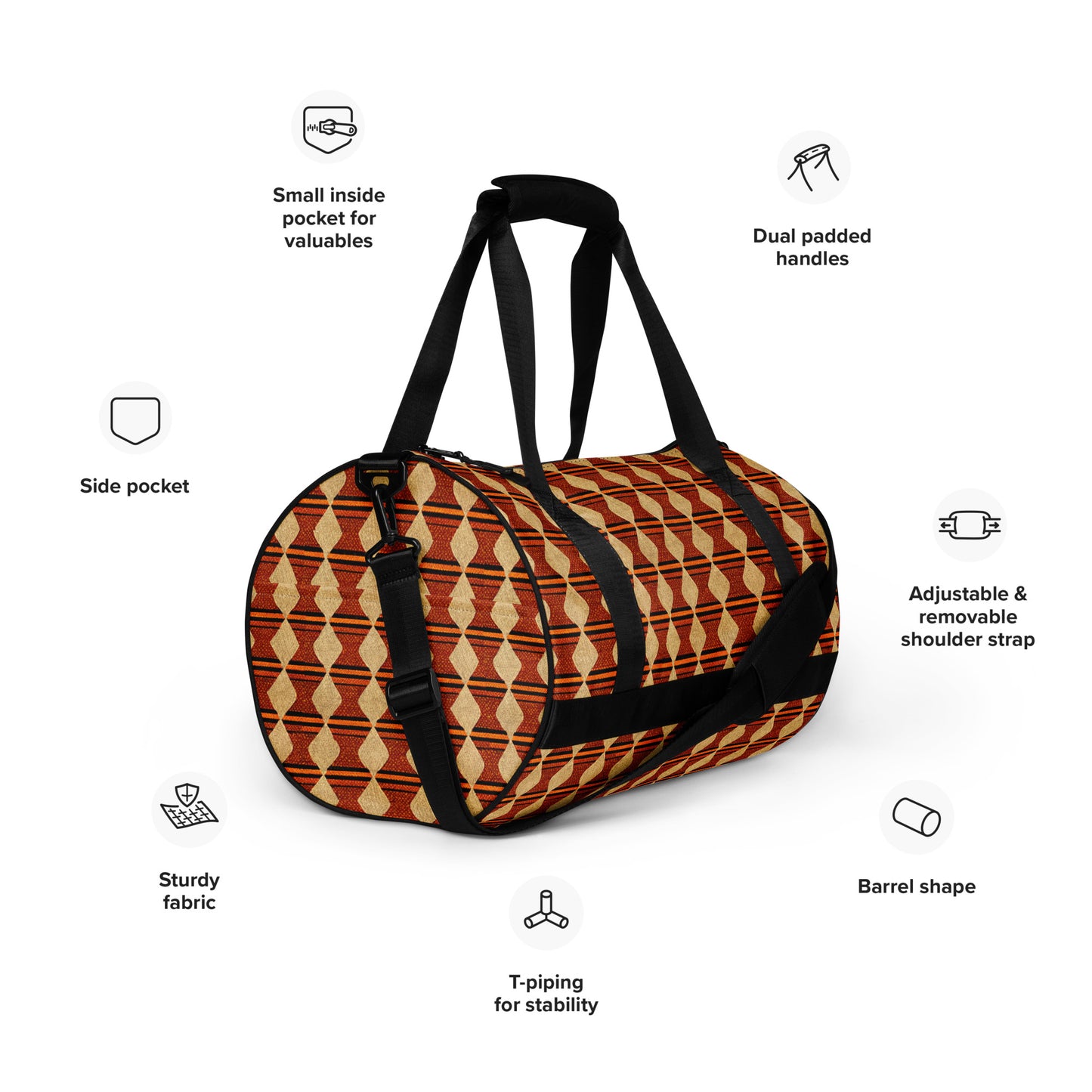 Tribal Tranquility In Neutral gym bag