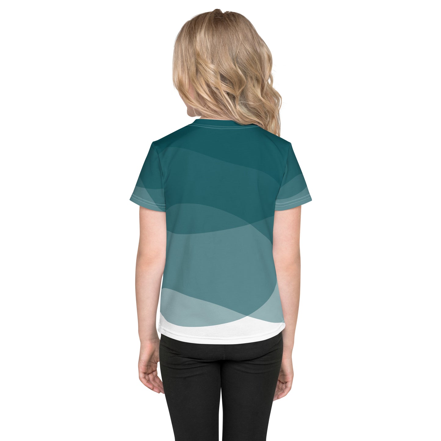 Turquoise Abyss Kids crew neck t-shirt