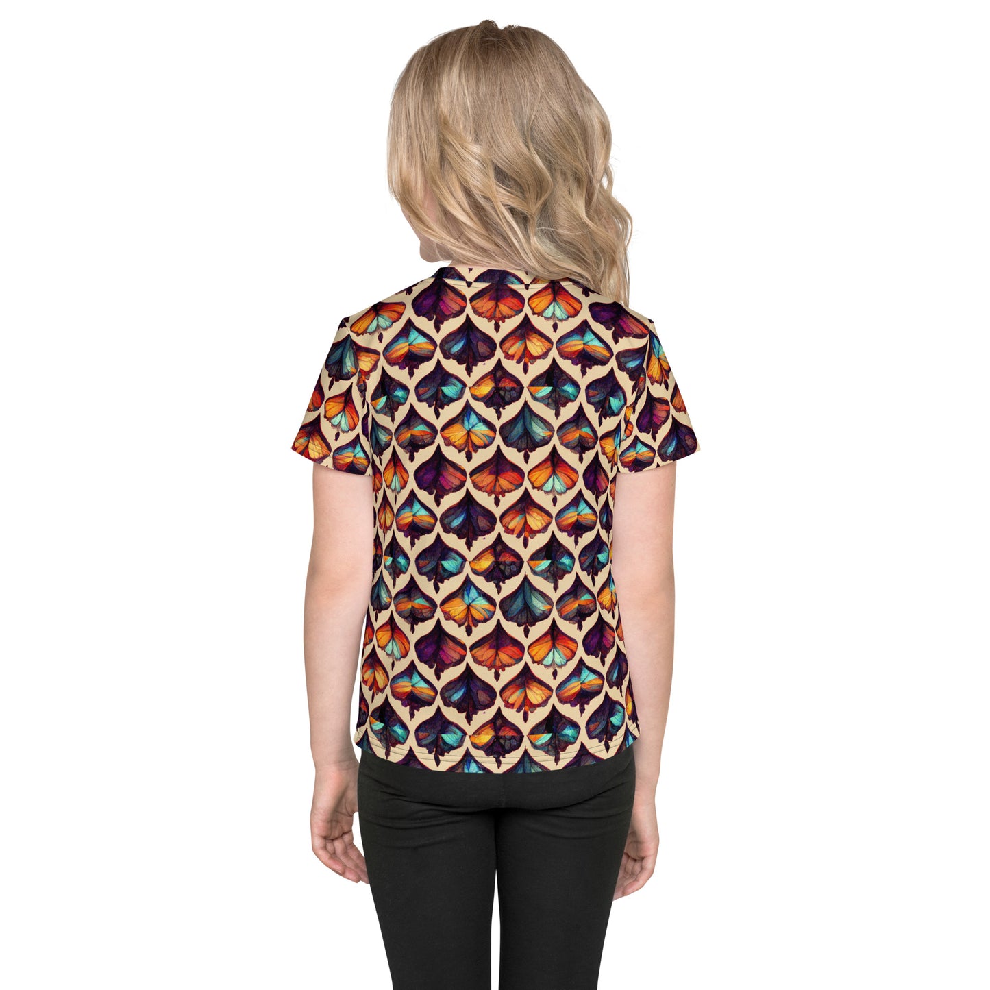 Butterfly Kaleidoscope Girl’s crew neck t-shirt