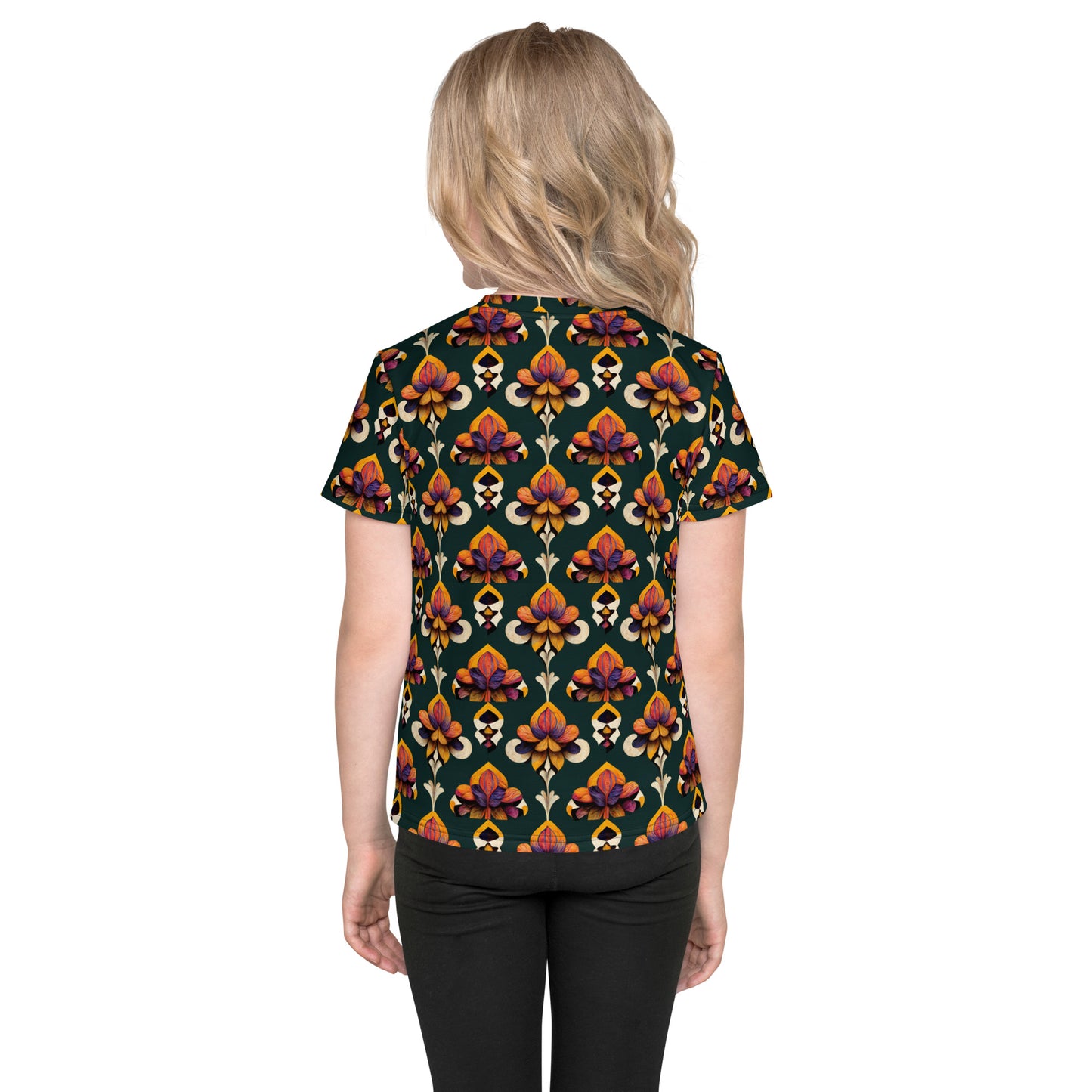 Taza’s Radiant Petals Girl’s crew neck t-shirt