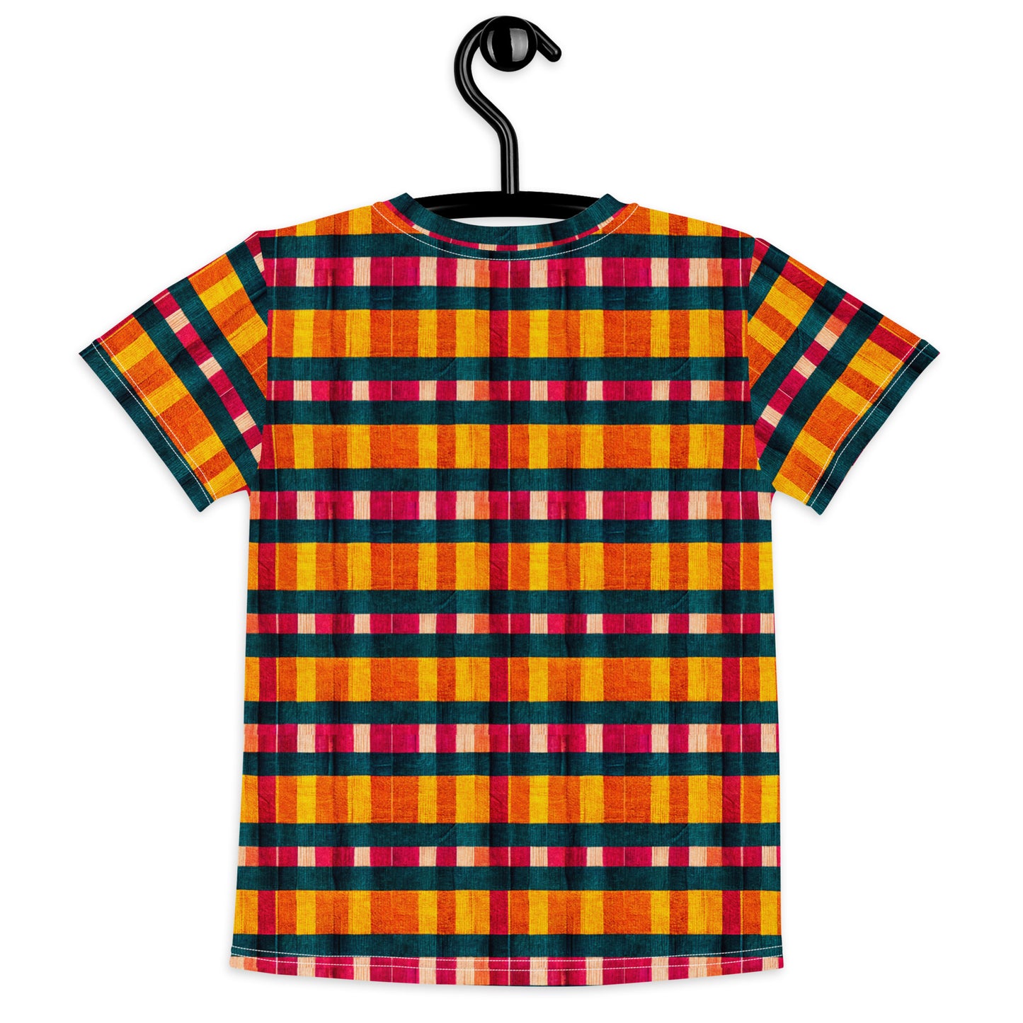 Tropical Fiesta Plaid Girl’s crew neck t-shirt