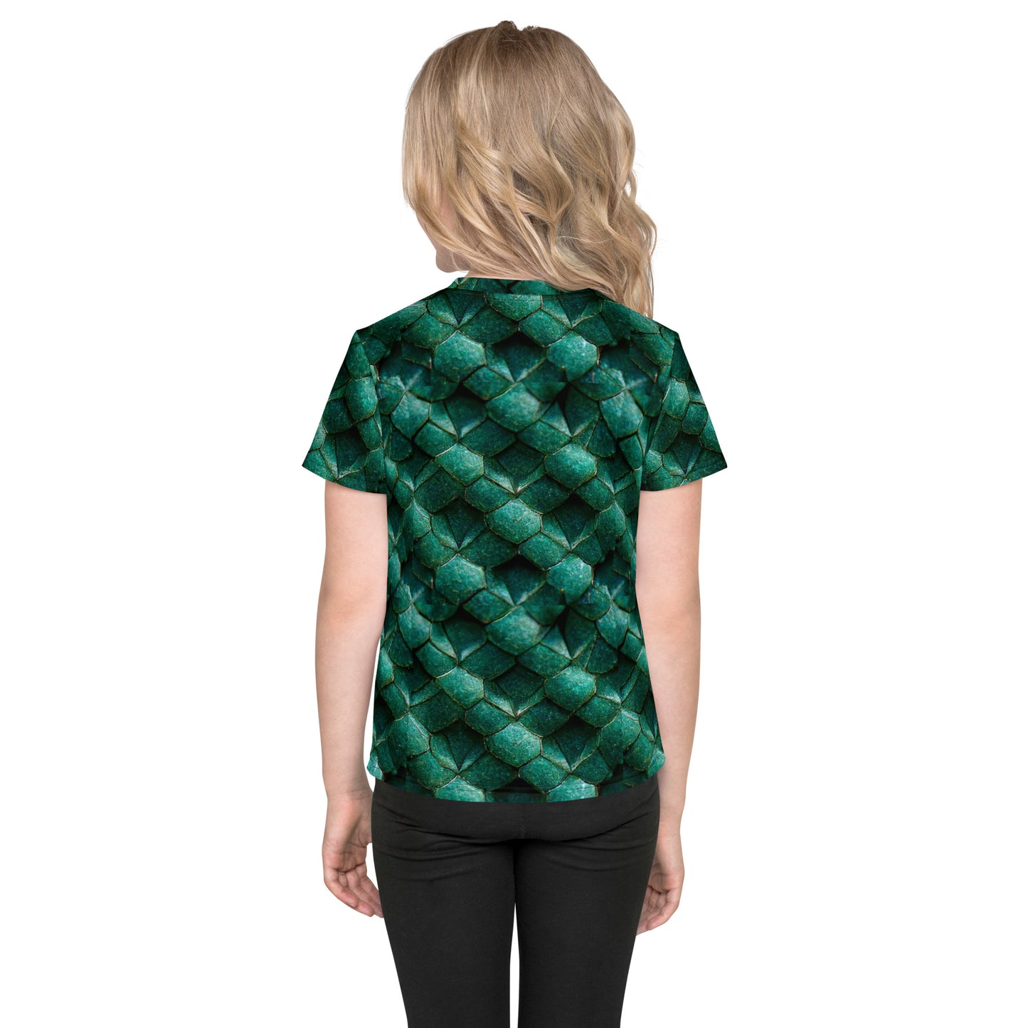 Emeralda the Great Forest Dragon Girl’s crew neck t-shirt