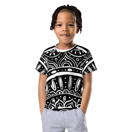 Yin Yang Mandala Kids crew neck t-shirt