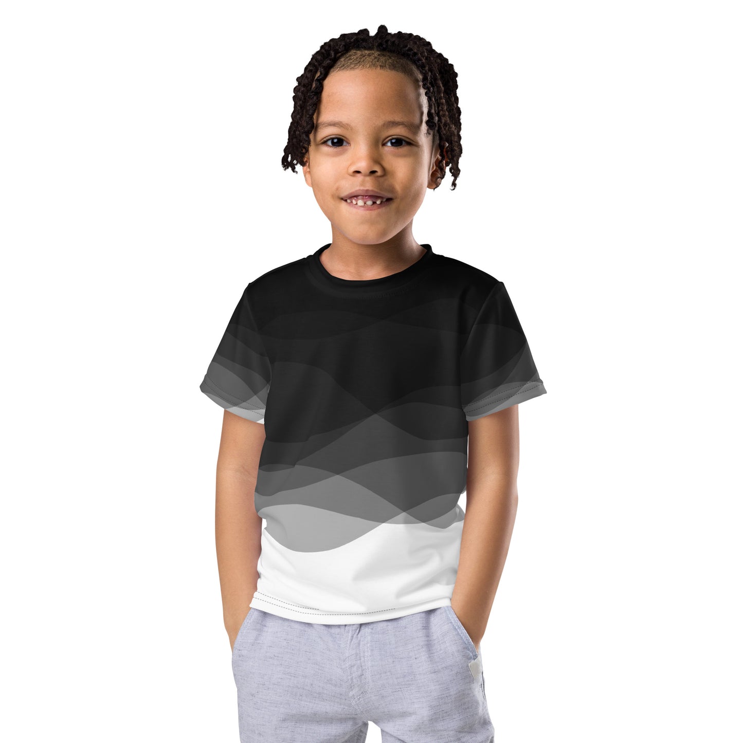 Graphite Waves Kids crew neck t-shirt