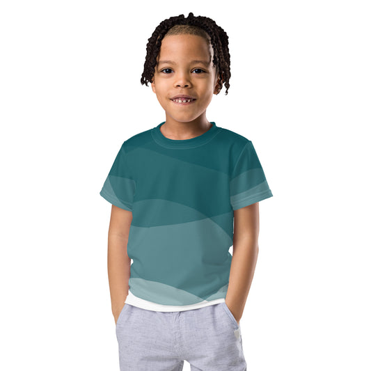 Turquoise Abyss Kids crew neck t-shirt