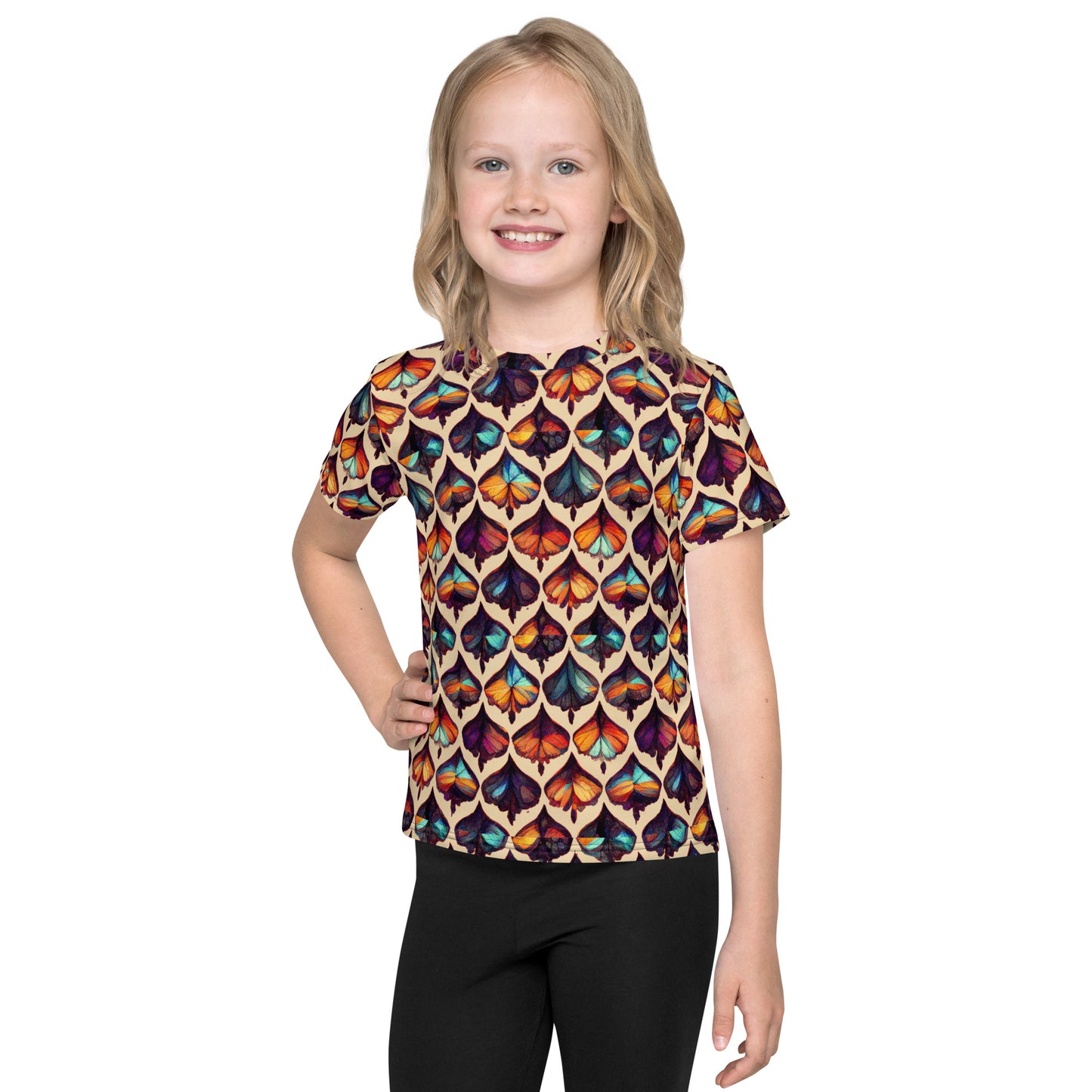 Butterfly Kaleidoscope Girl’s crew neck t-shirt