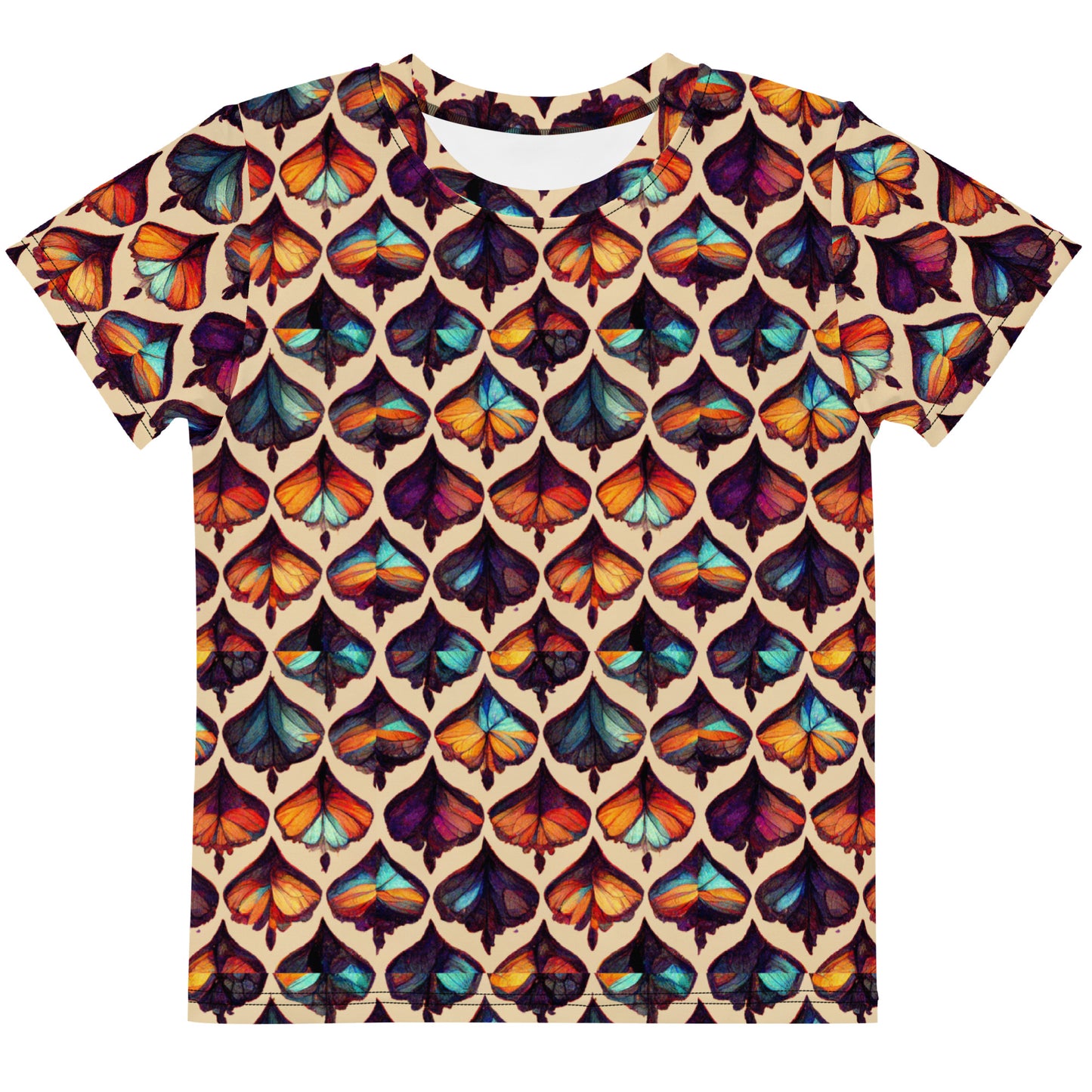 Butterfly Kaleidoscope Girl’s crew neck t-shirt