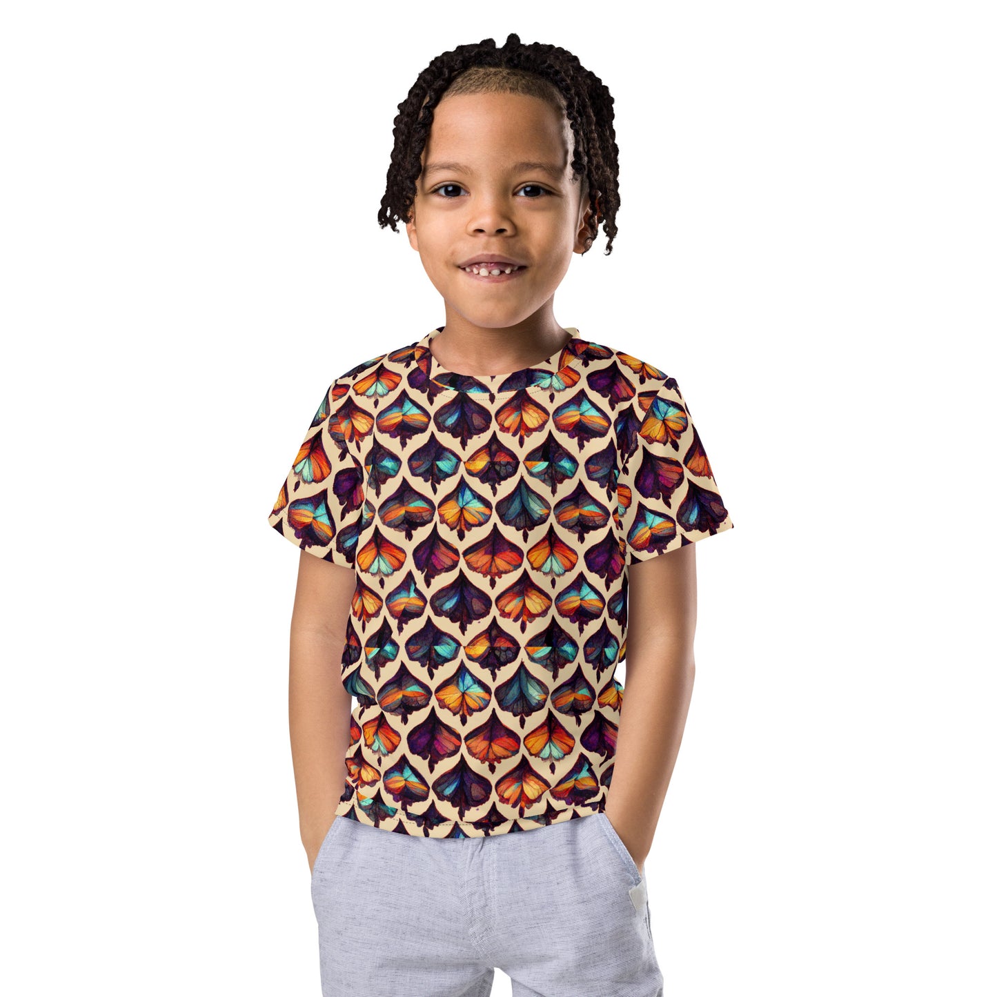 Butterfly Kaleidoscope Boy’s crew neck t-shirt