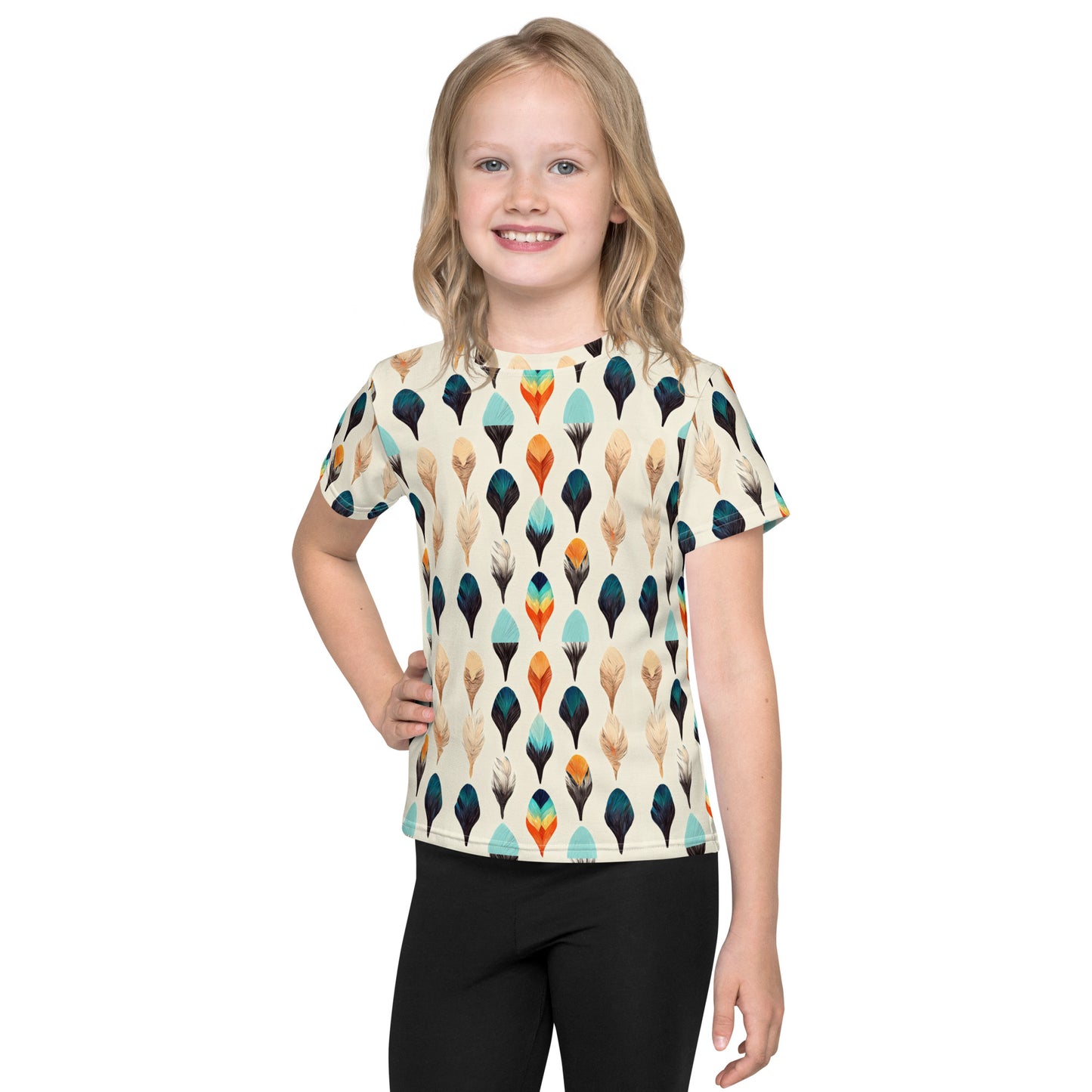 Colorful Plumes Girl’s crew neck t-shirt