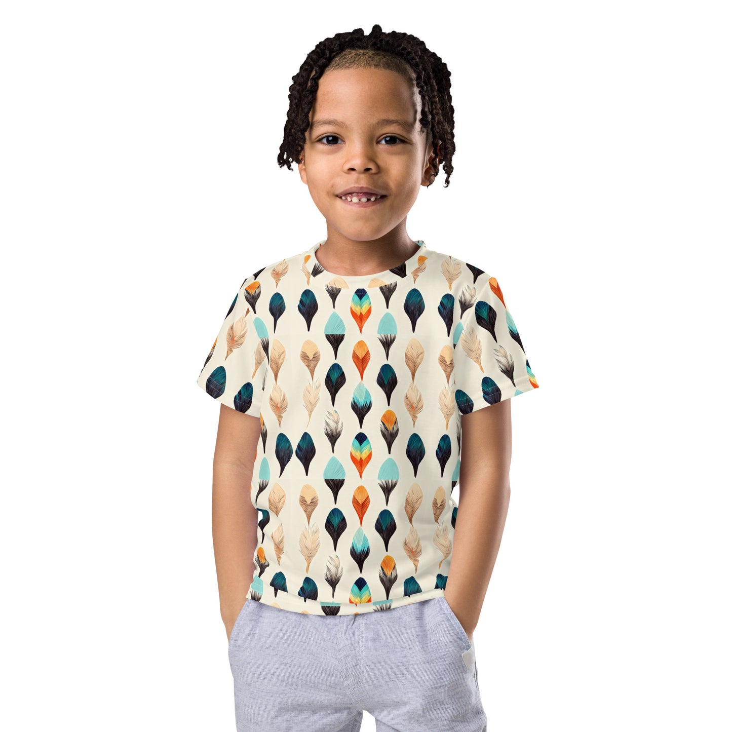 Colorful Plumes Boy’s crew neck t-shirt