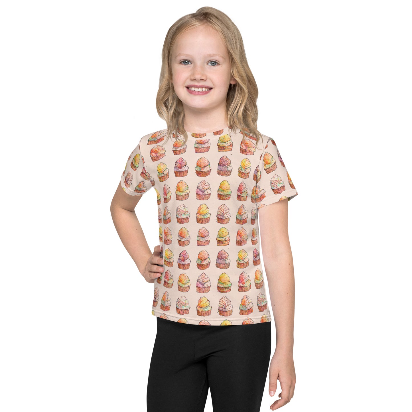 Dancing on Mom’s feet While Cupcakes Bake Girl’s crew neck t-shirt