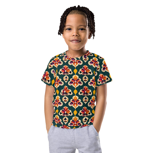 Ifrane’s Rainbow Blossoms Kids crew neck t-shirt