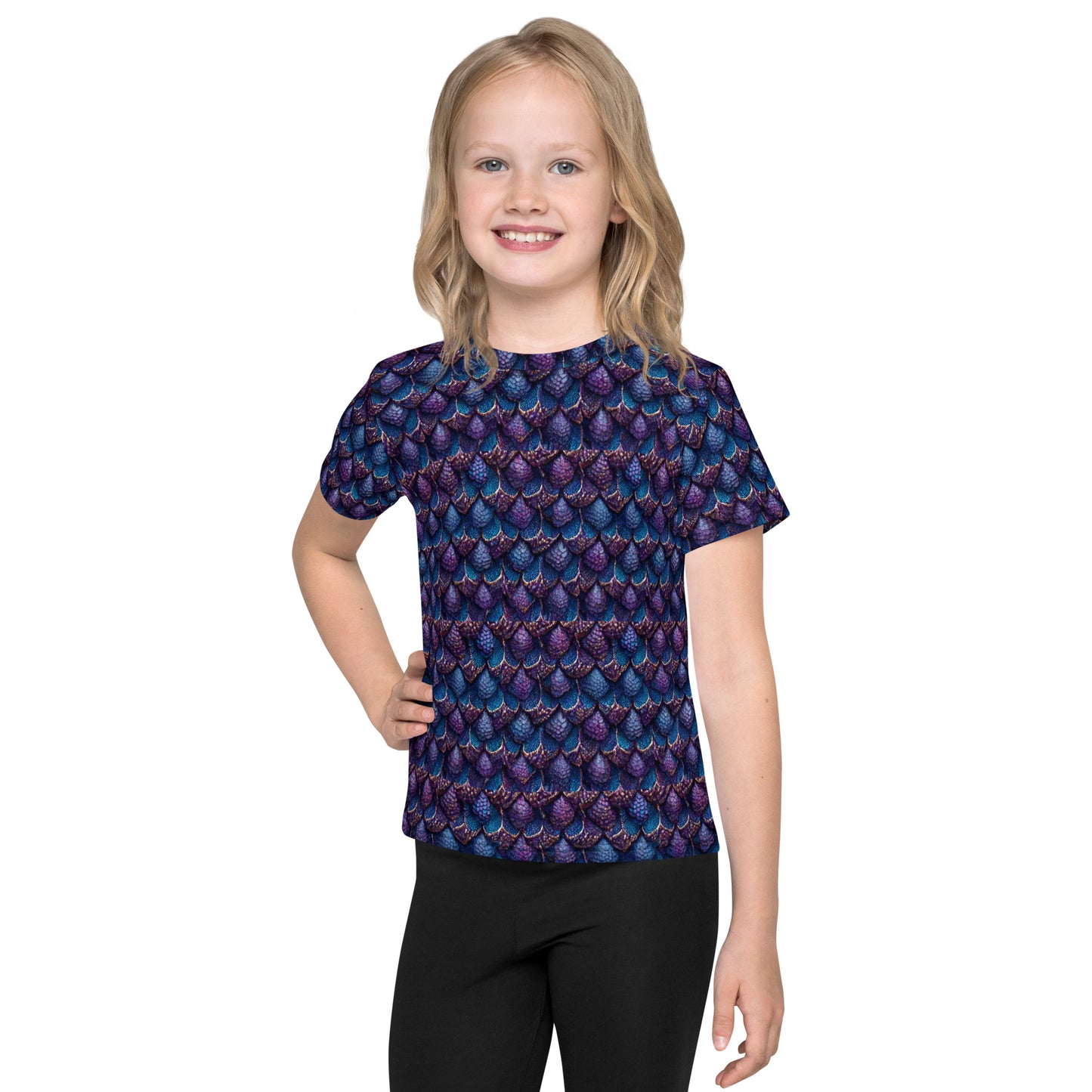 Luminosa, the Radiant Amethyst Drakon Girl’s crew neck t-shirt