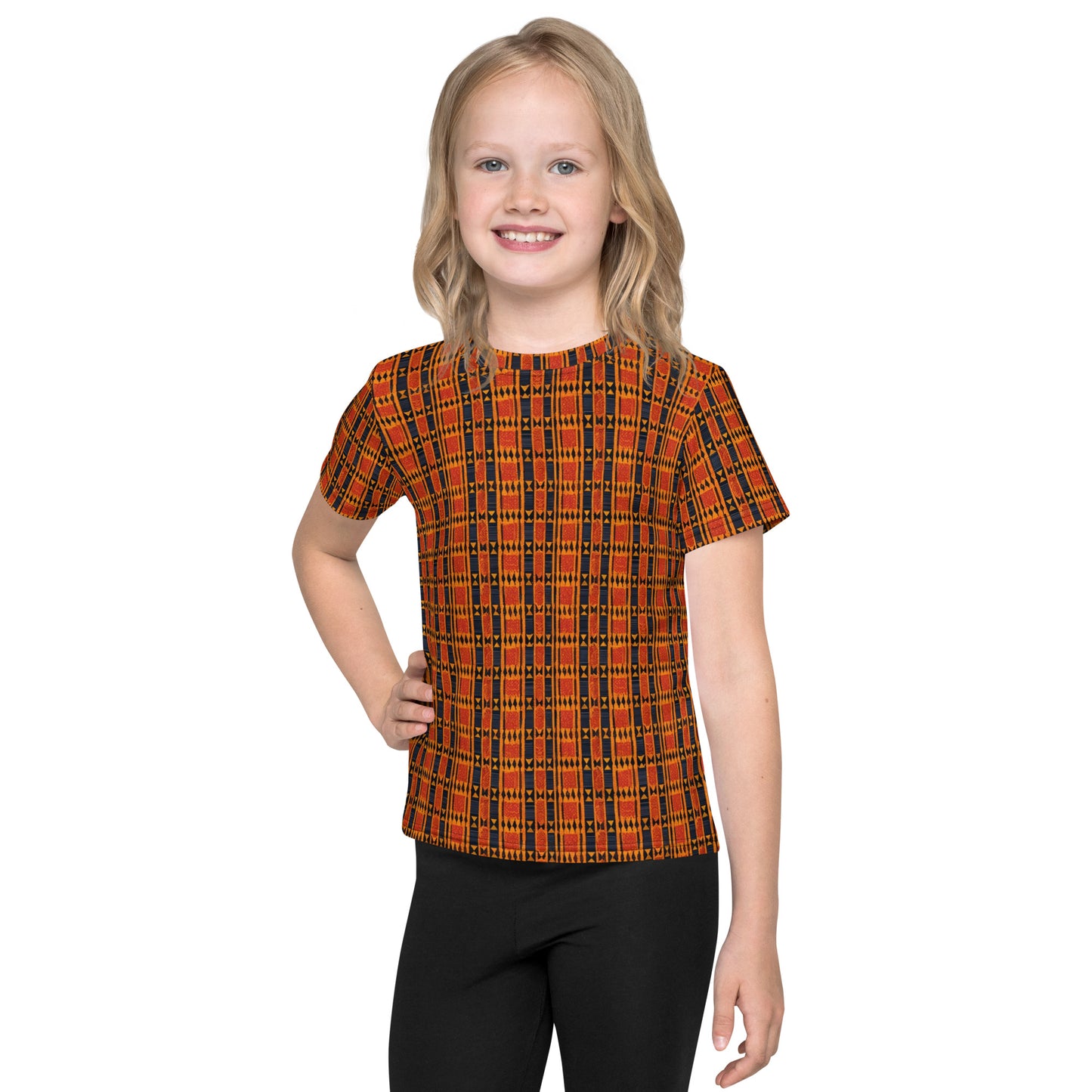 Maasai Stripe Mirage Girl’s crew neck t-shirt