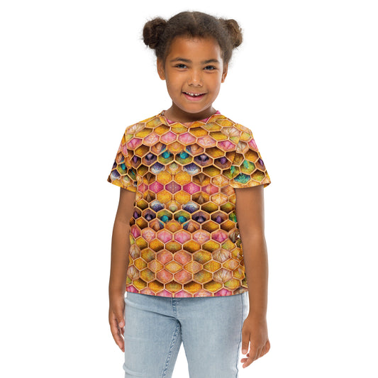 Rainbow Hive Radiance Girl’s crew neck t-shirt