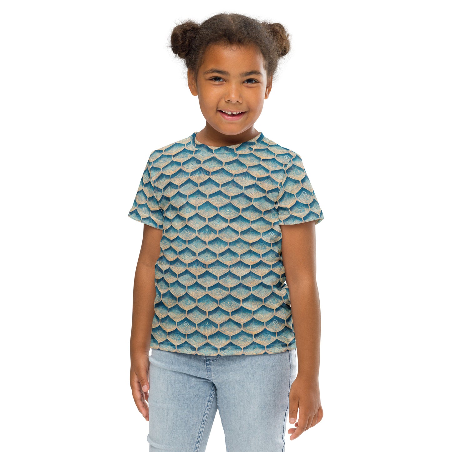 Seafoam Scales Girl’s crew neck t-shirt