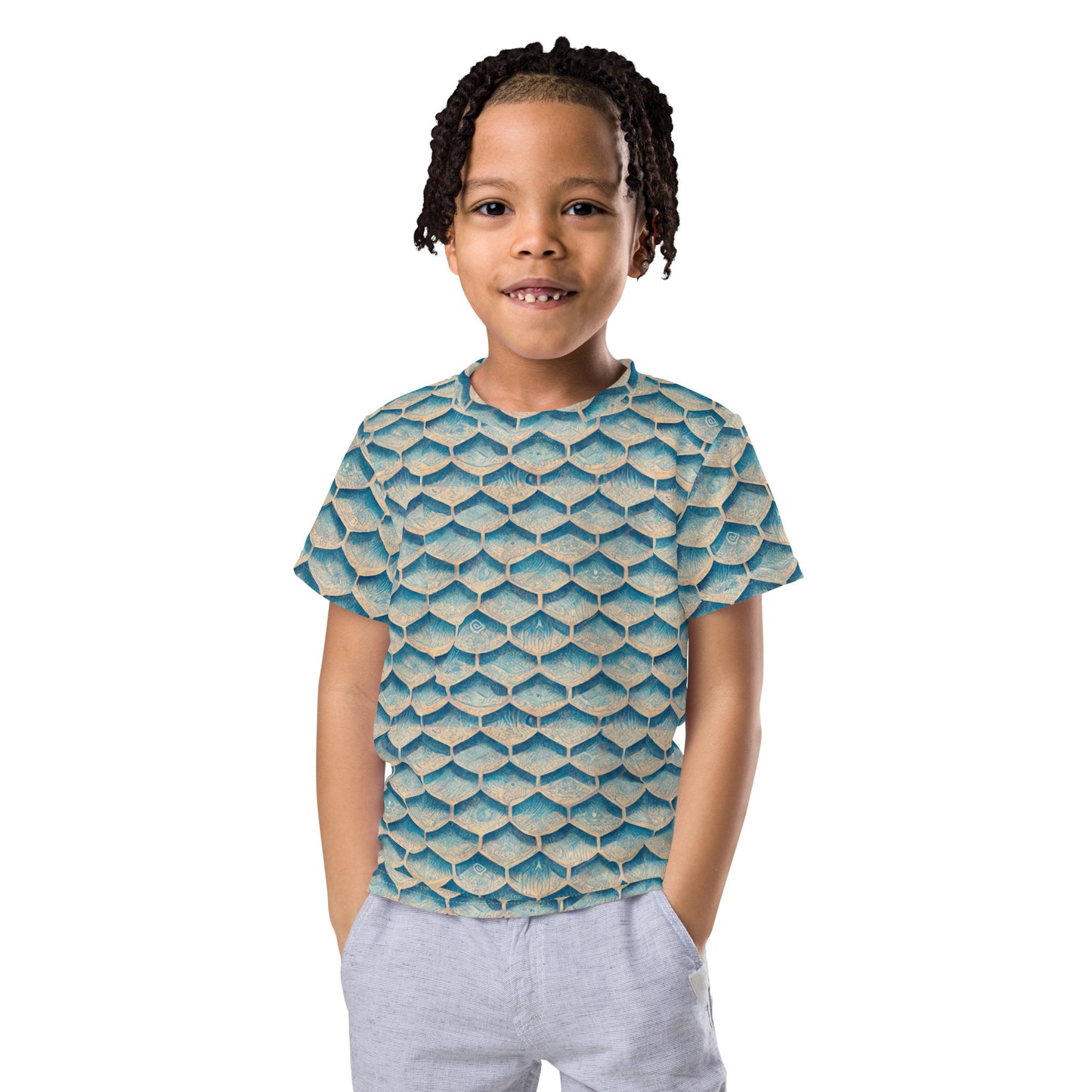 Seafoam Scales Boy’s crew neck t-shirt