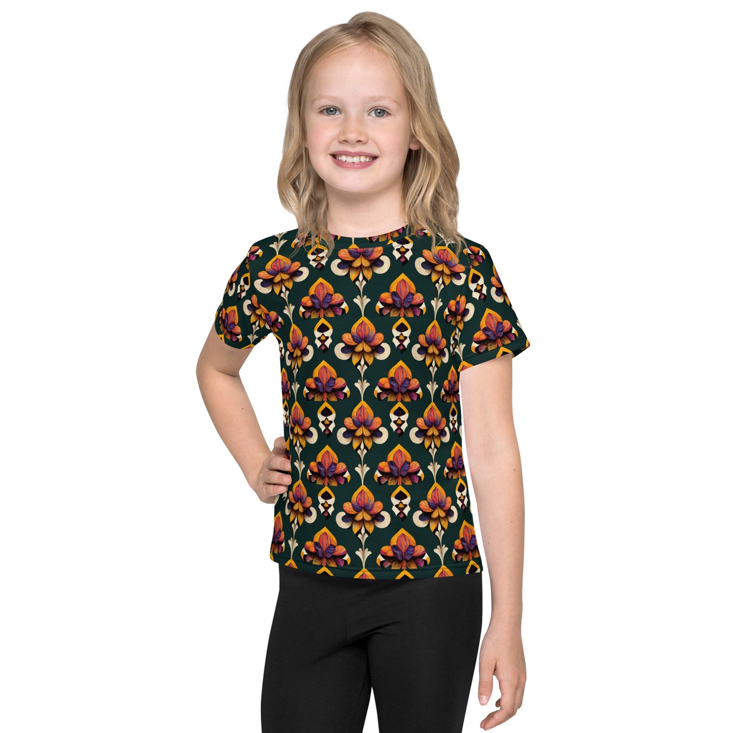 Taza’s Radiant Petals Girl’s crew neck t-shirt