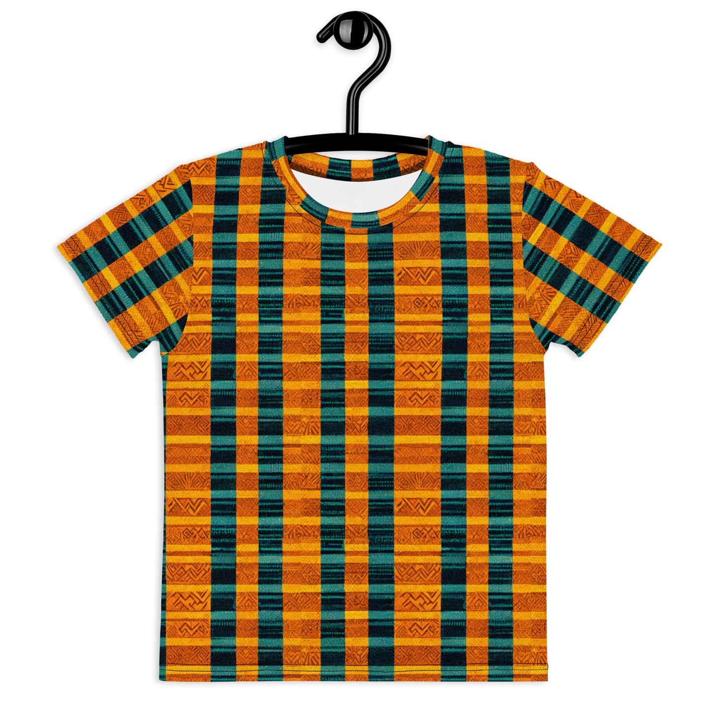 Teal & Tangerine Tapestry Boy’s crew neck t-shirt