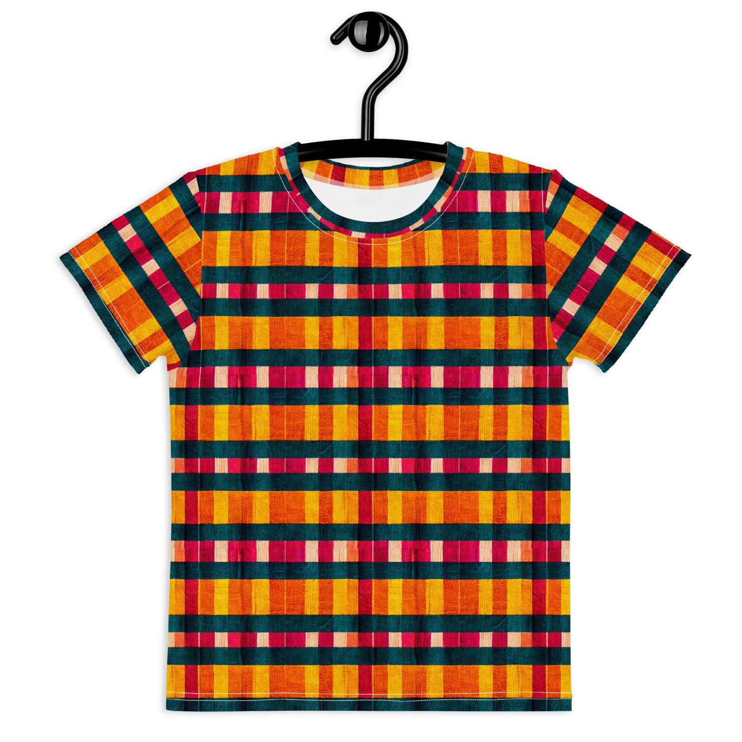 Tropical Fiesta Plaid Girl’s crew neck t-shirt