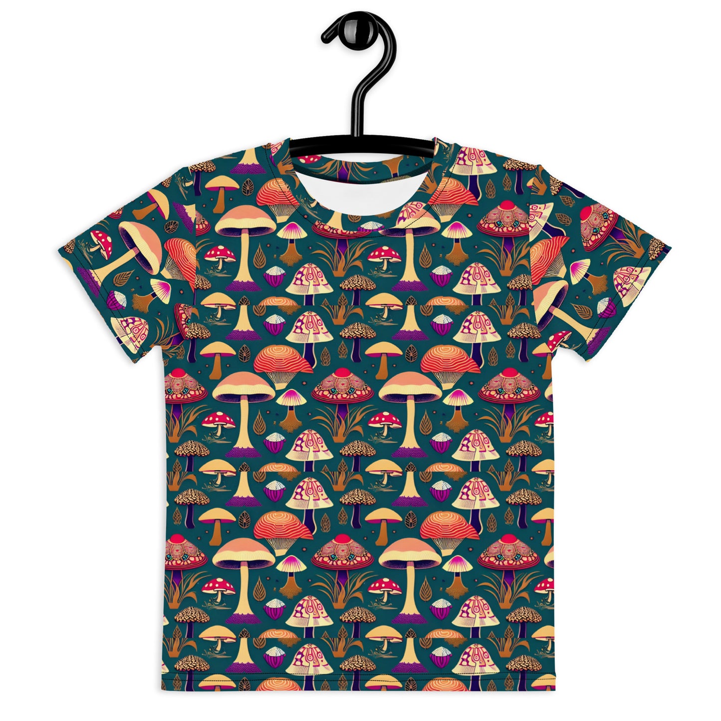 Whimsical Mushrooms In Color Girl’s crew neck t-shirt