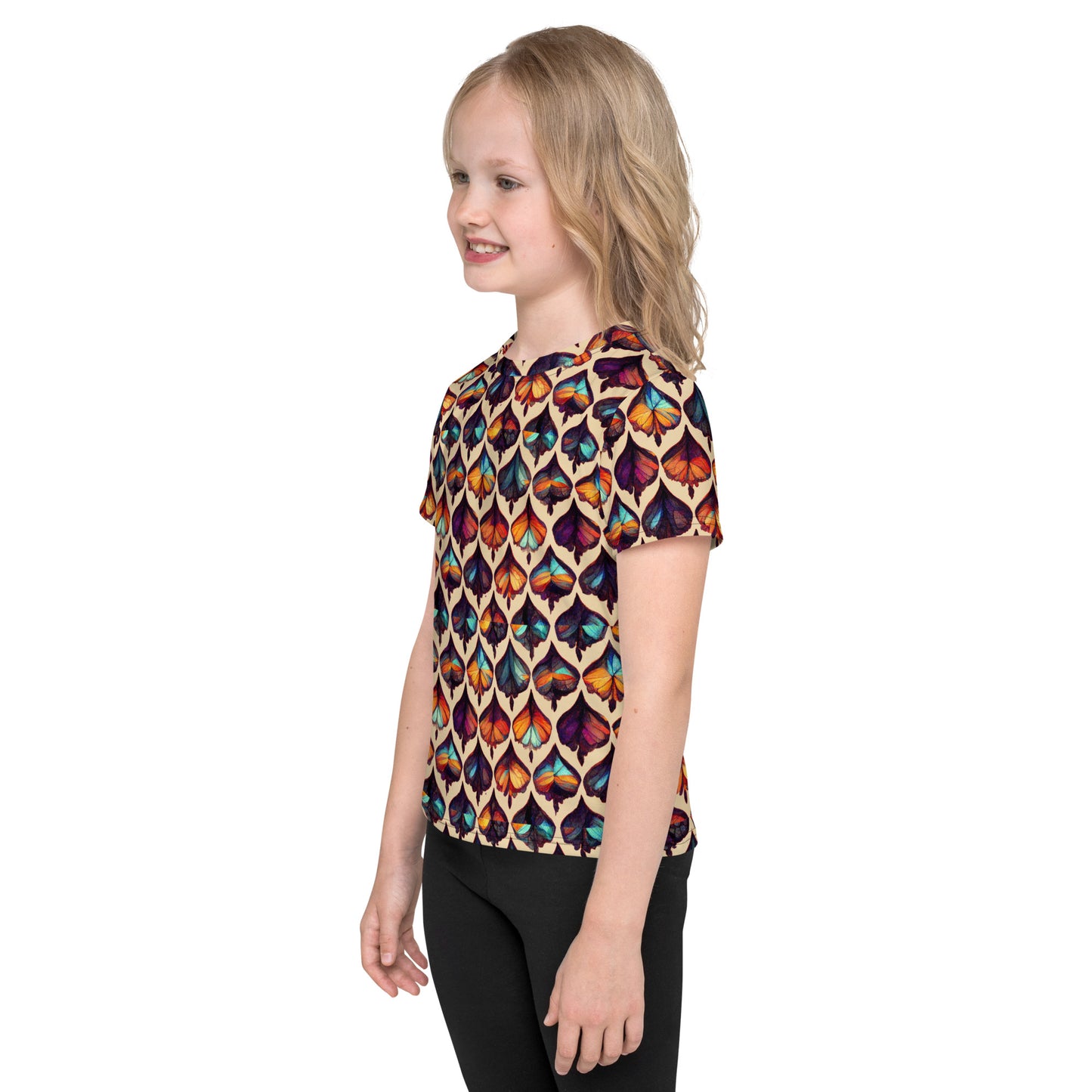 Butterfly Kaleidoscope Girl’s crew neck t-shirt