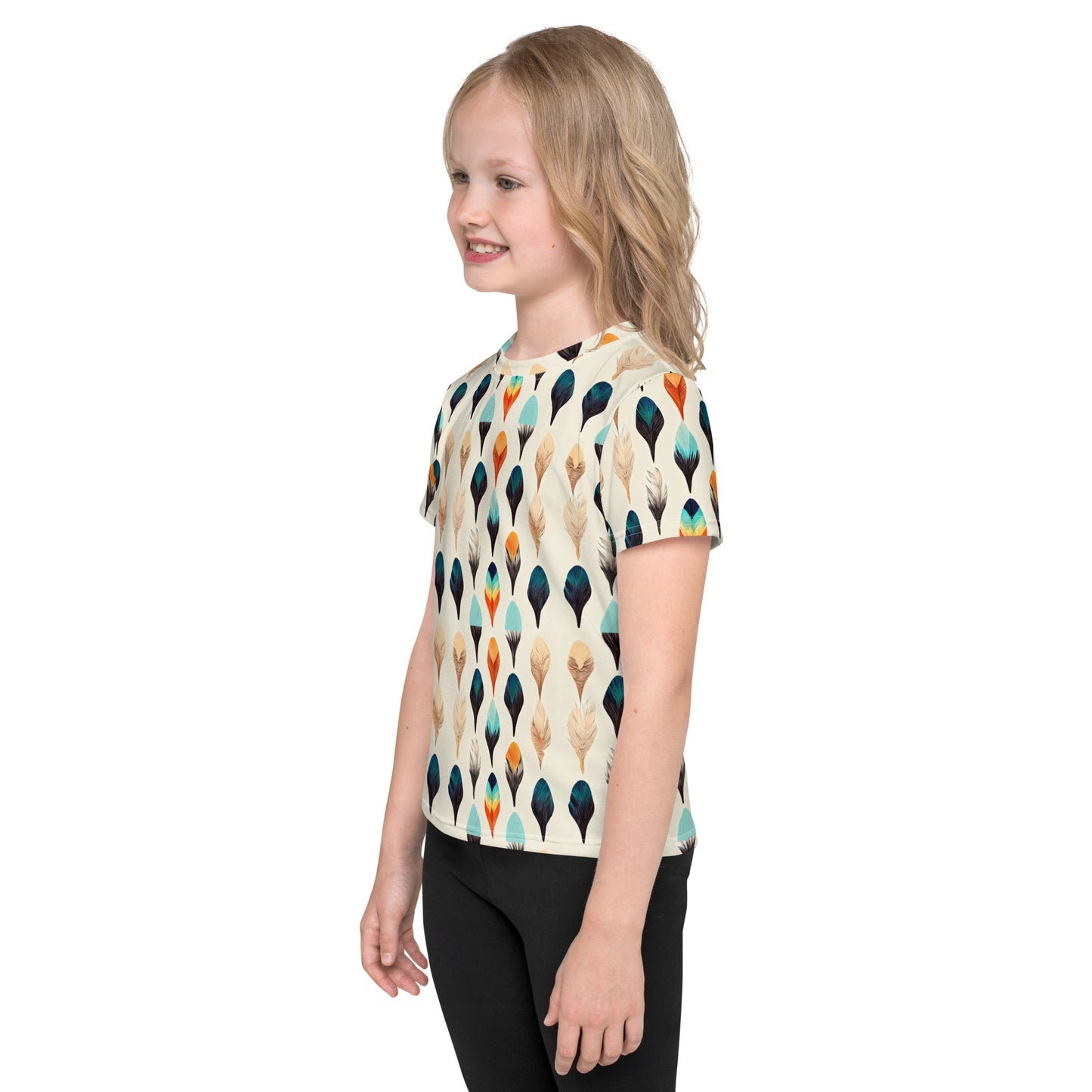 Colorful Plumes Girl’s crew neck t-shirt