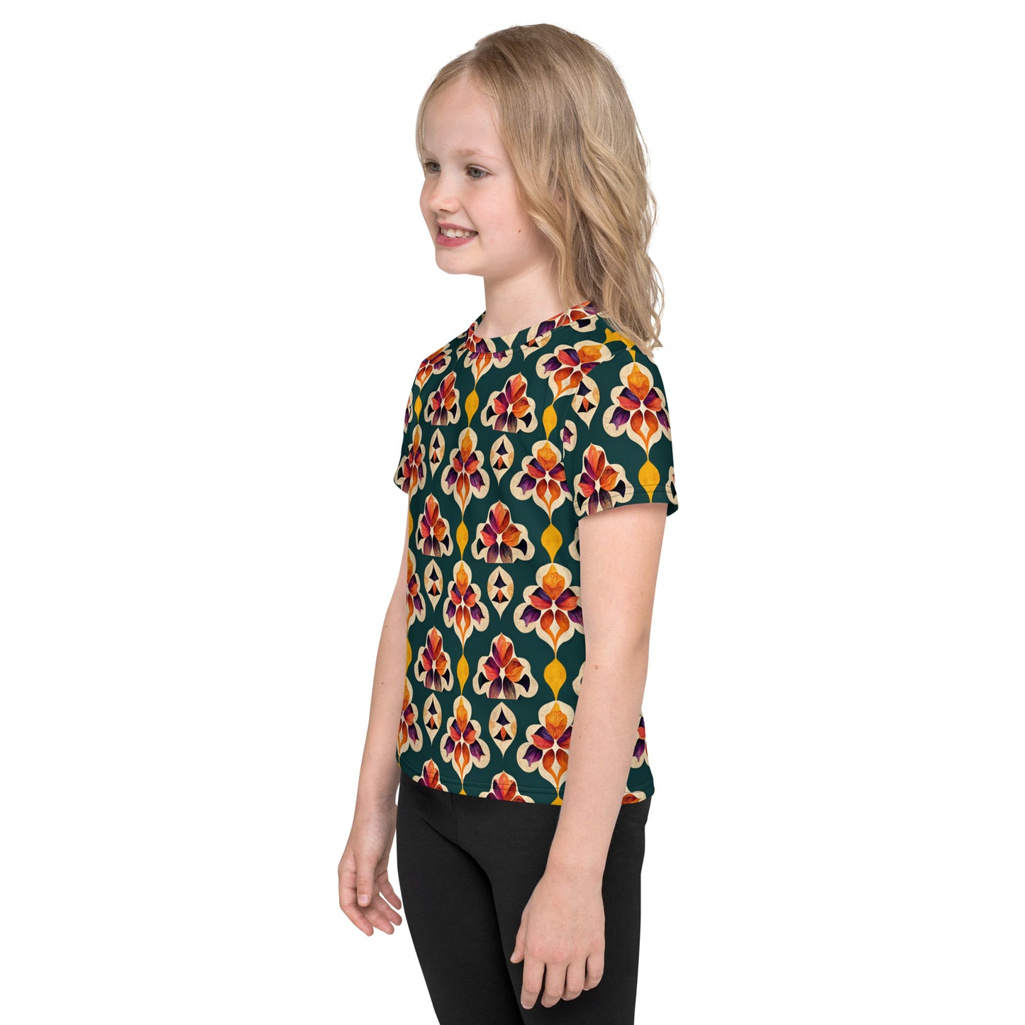 Ifrane’s Rainbow Blossoms Girl’s crew neck t-shirt