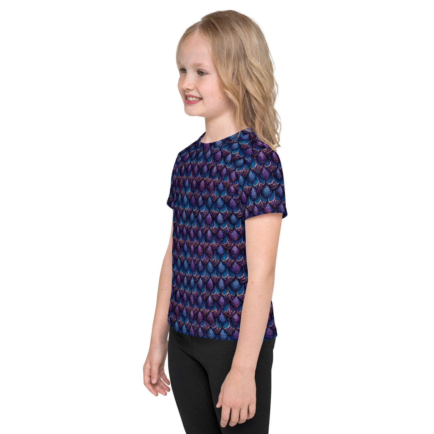 Luminosa, the Radiant Amethyst Drakon Girl’s crew neck t-shirt