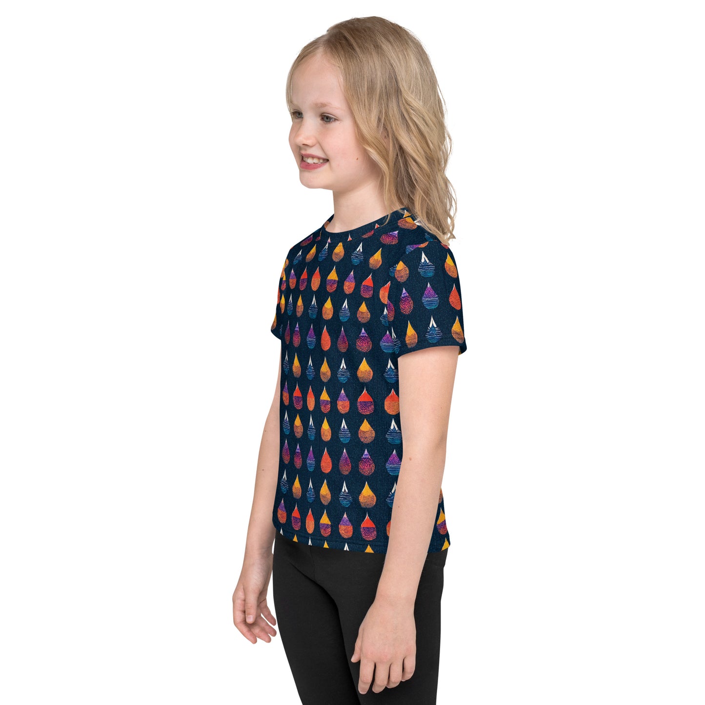 Prismatic Precipitation Girl’s crew neck t-shirt