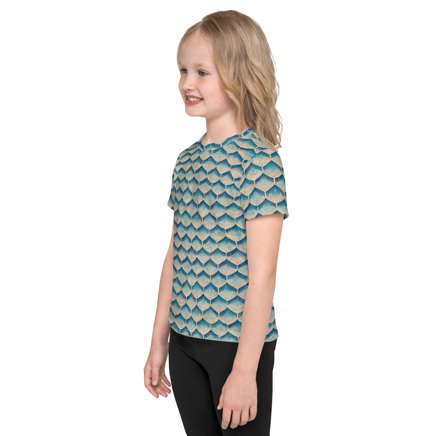 Seafoam Scales Girl’s crew neck t-shirt