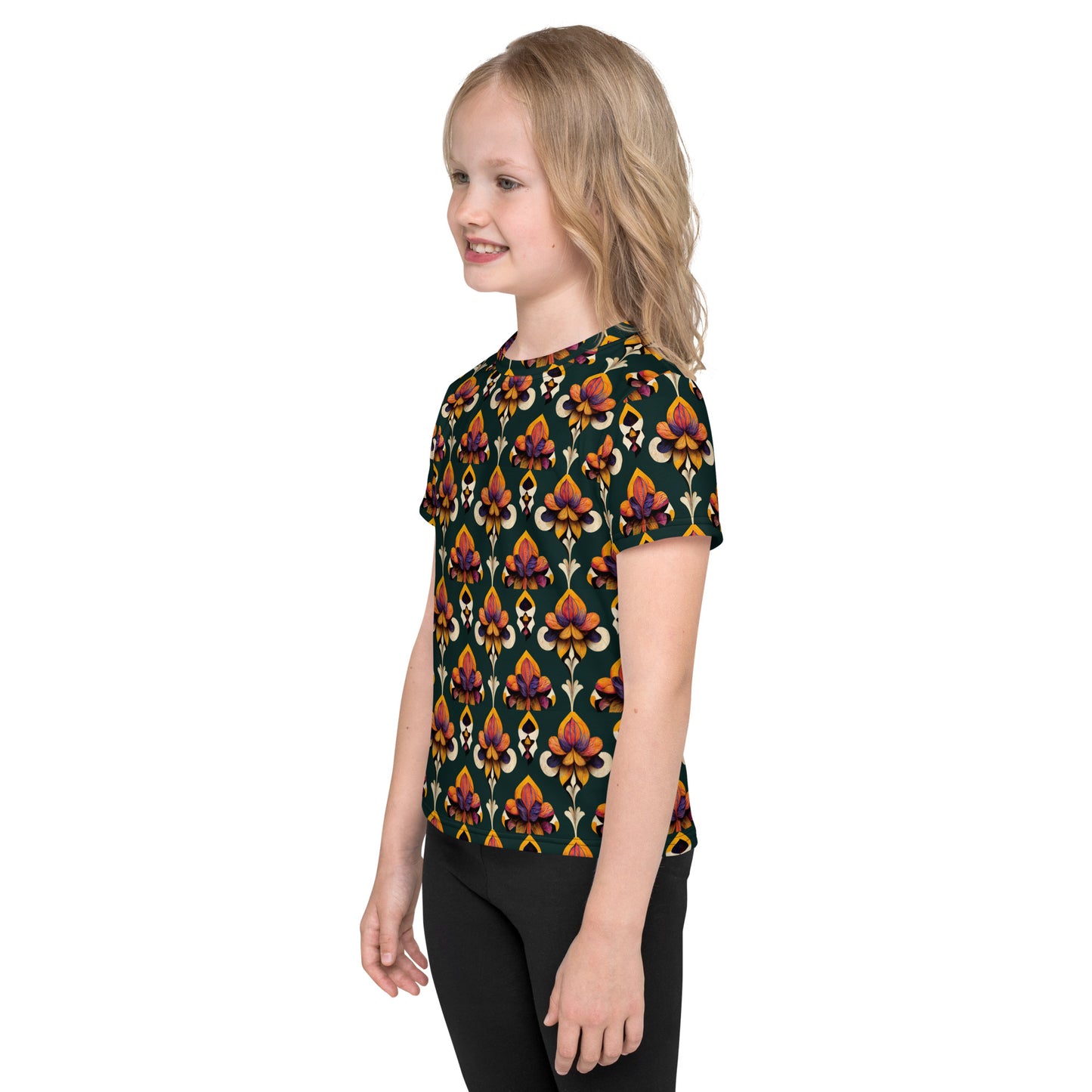 Taza’s Radiant Petals Girl’s crew neck t-shirt