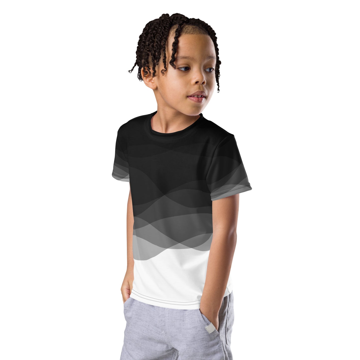 Graphite Waves Kids crew neck t-shirt