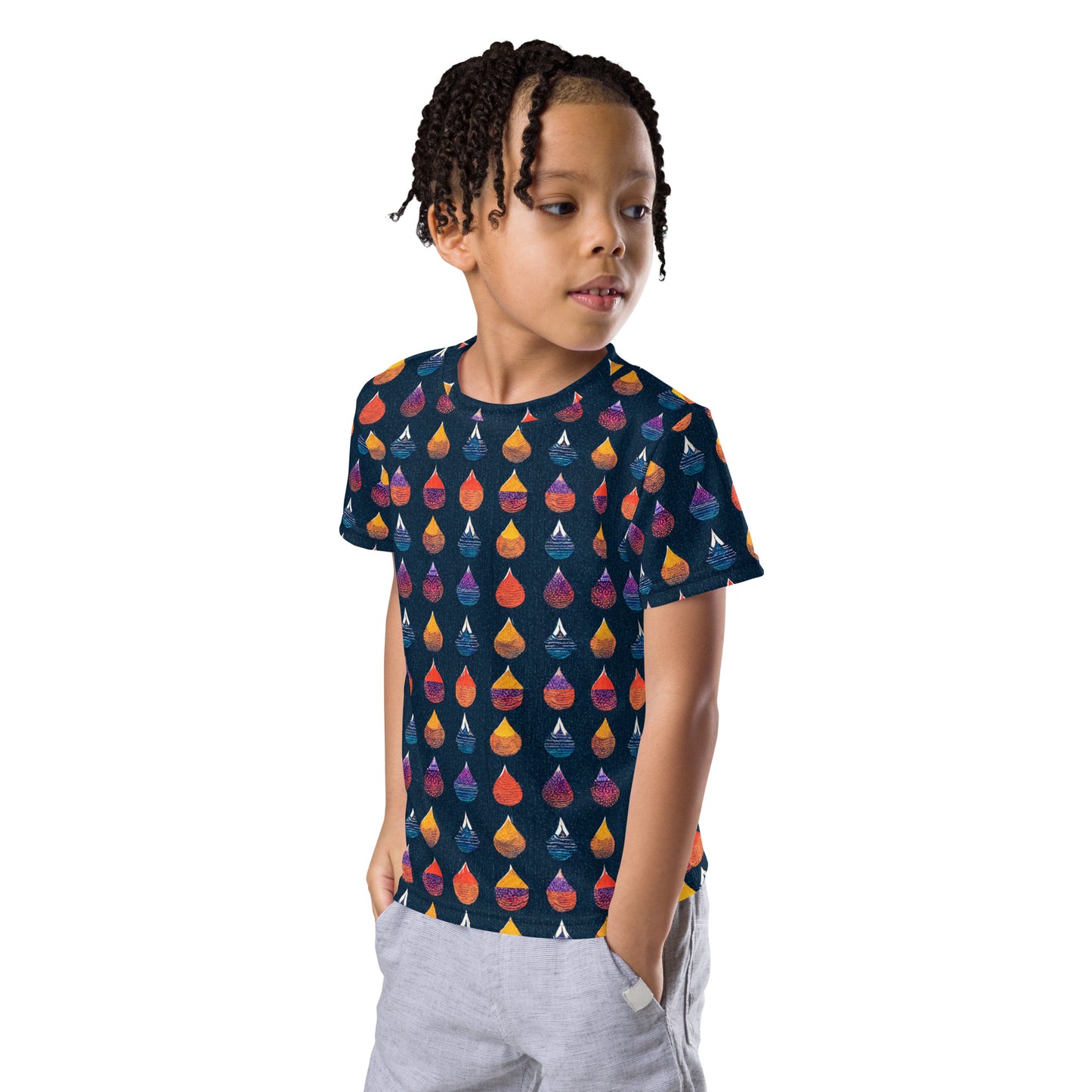 Prismatic Precipitation Boy’s crew neck t-shirt