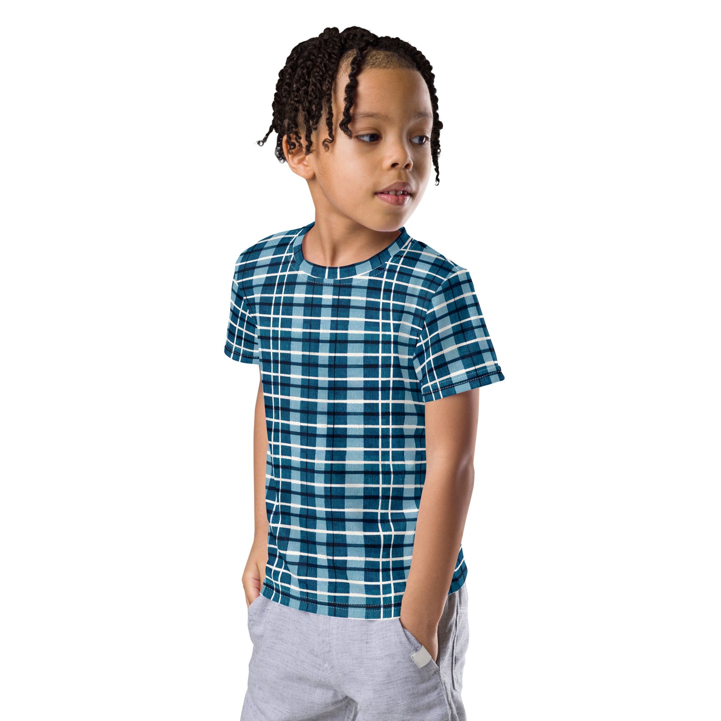 Scotsman’s Skyward Plaid Boy’s crew neck t-shirt