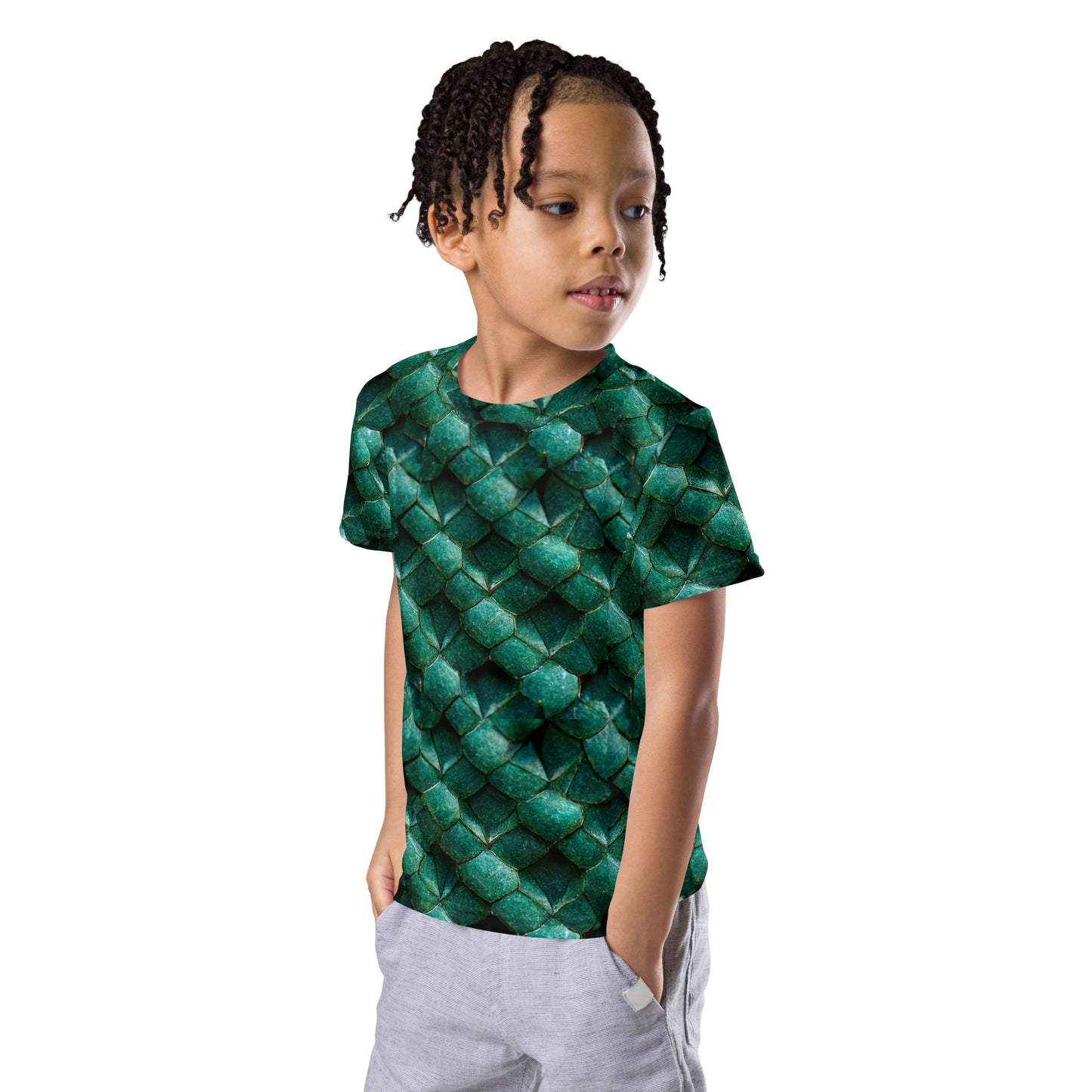 Emeralda the Great Forest Dragon Boy’s crew neck t-shirt