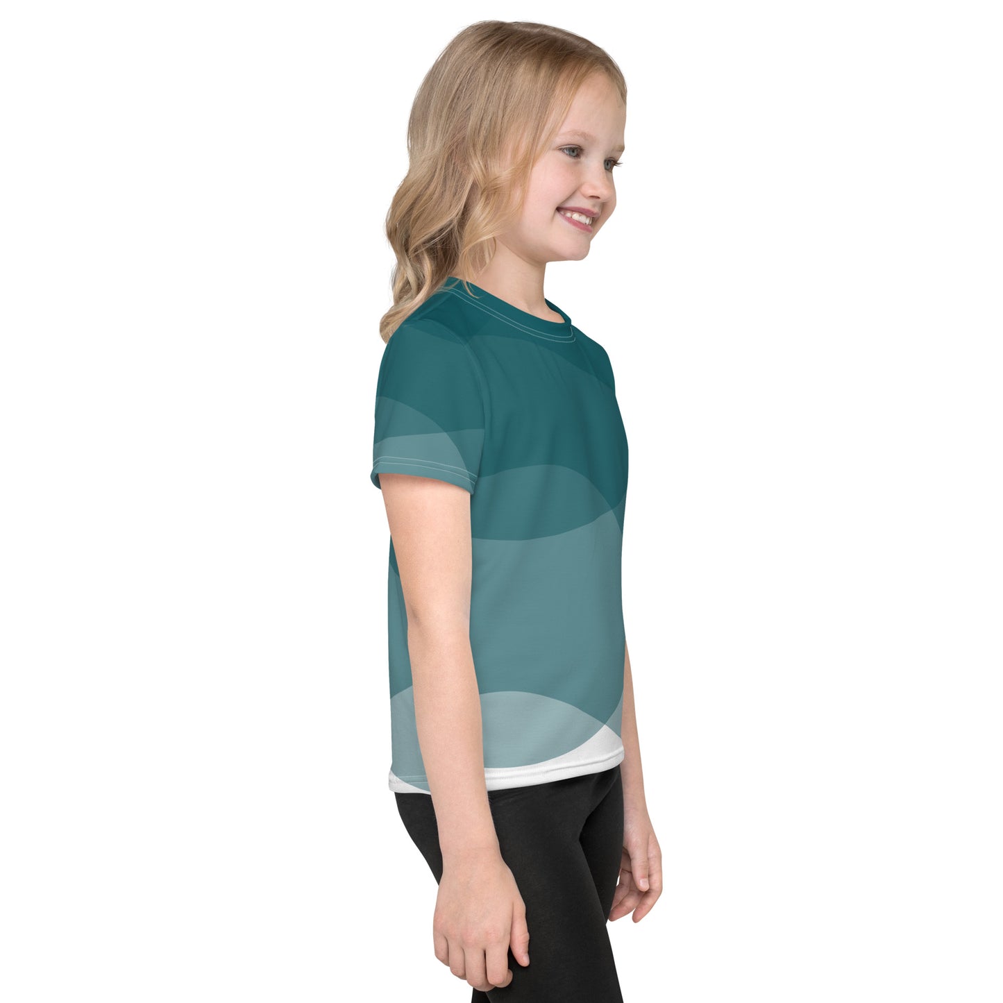 Turquoise Abyss Kids crew neck t-shirt