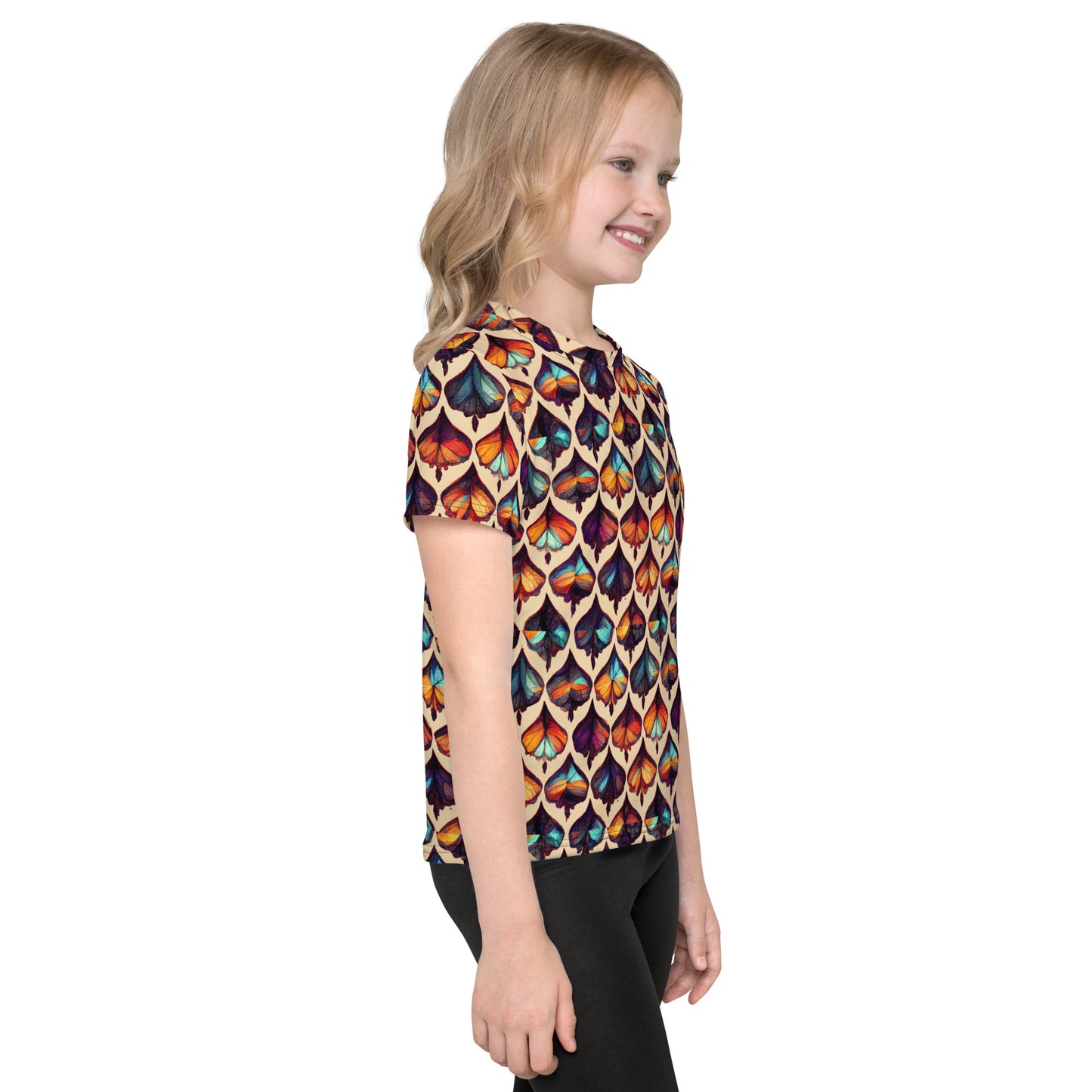 Butterfly Kaleidoscope Girl’s crew neck t-shirt