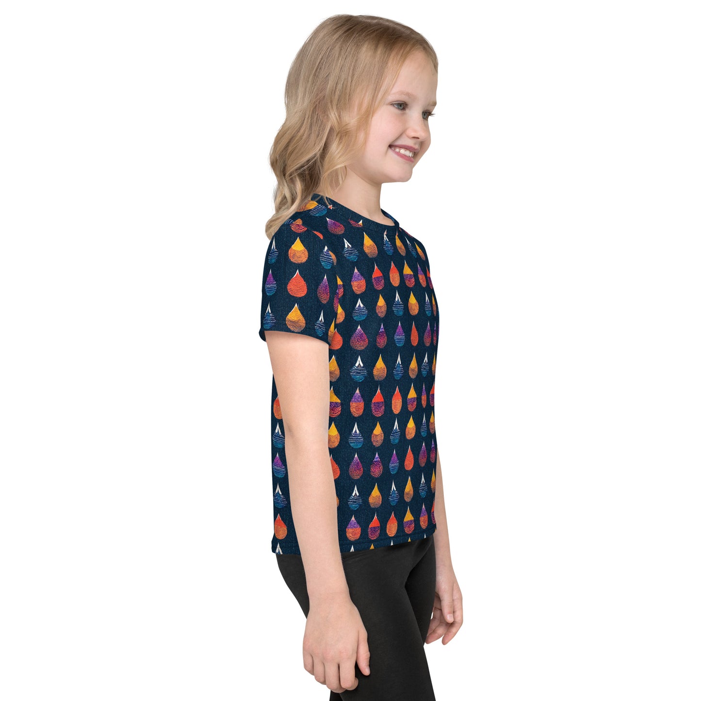 Prismatic Precipitation Girl’s crew neck t-shirt