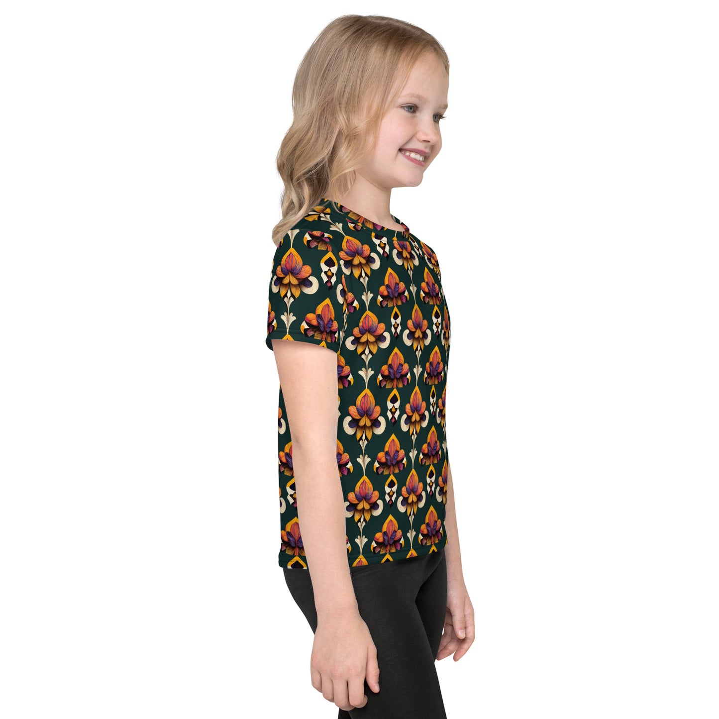 Taza’s Radiant Petals Girl’s crew neck t-shirt