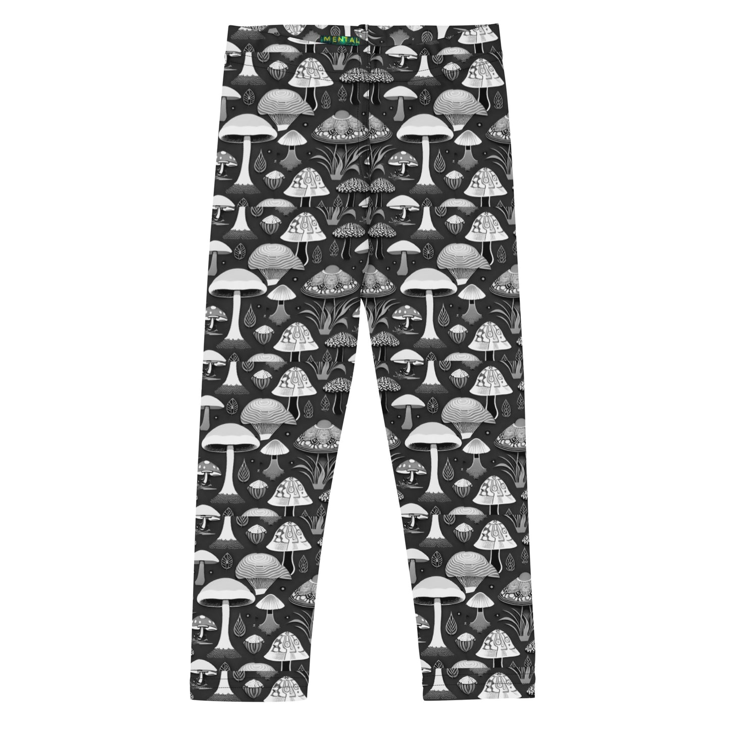 Whimsical Mushrooms B&W Girl’s Leggings