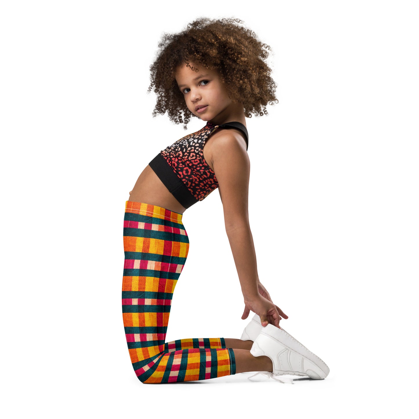 Tropical Fiesta Plaid Girl’s Leggings