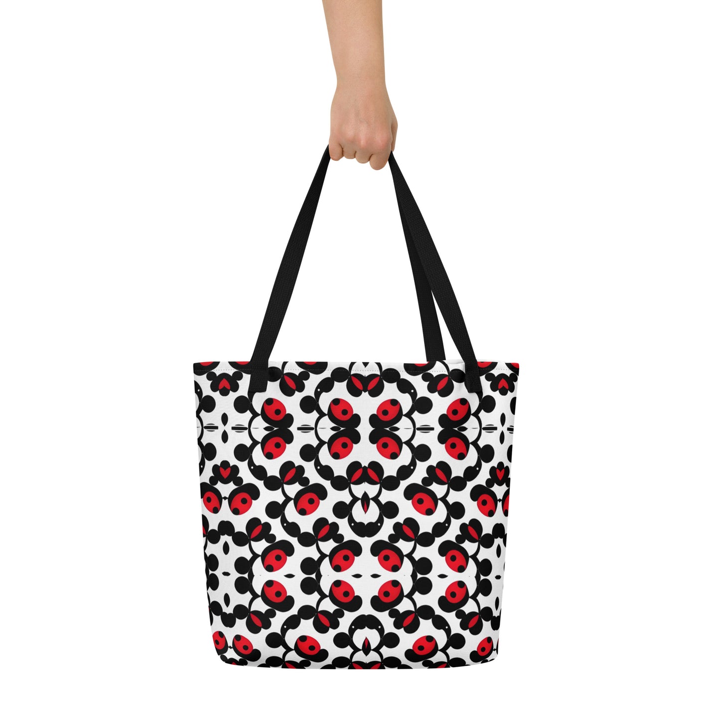 Ladybug Noir Large Tote Bag