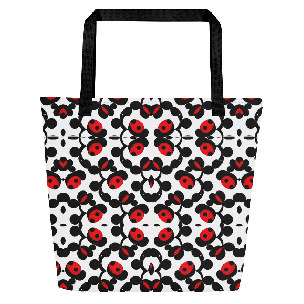 Ladybug Noir Large Tote Bag