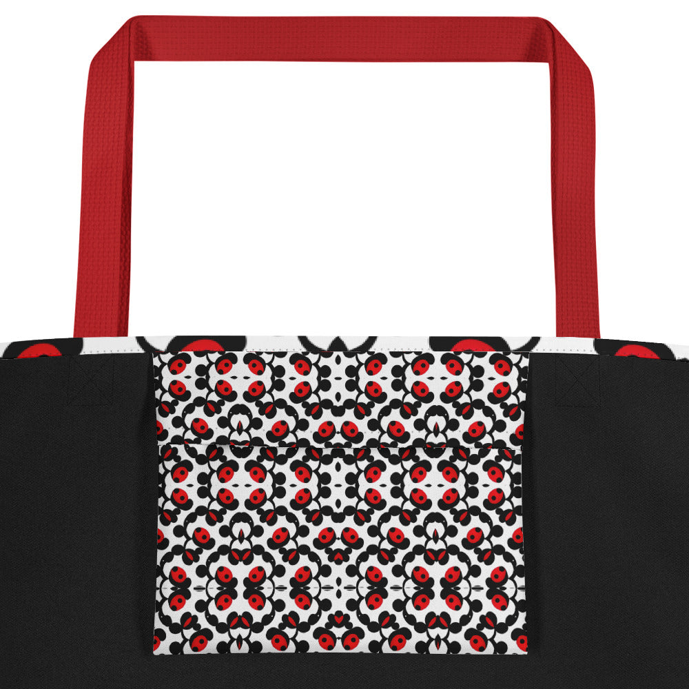 Ladybug Noir Large Tote Bag