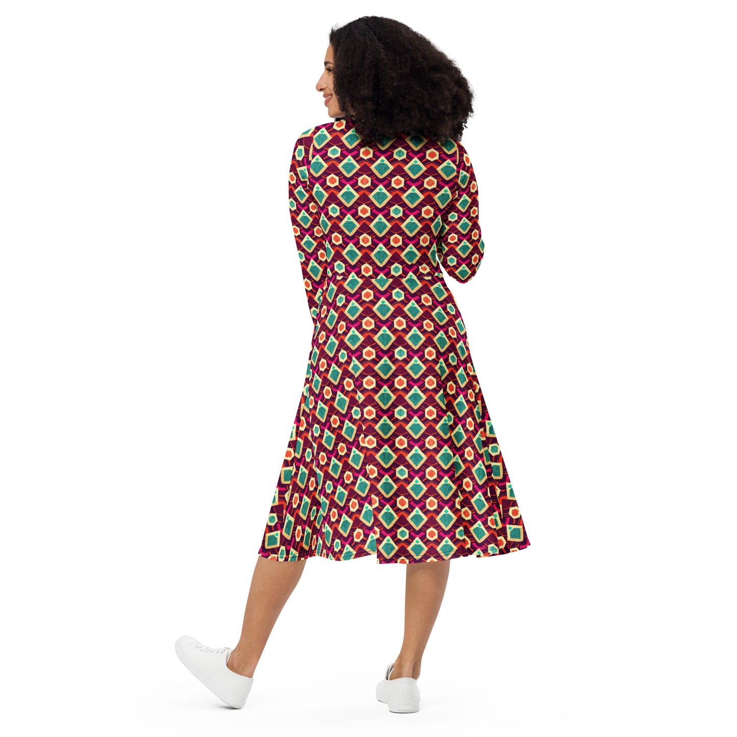 Morning Delight long sleeve midi dress