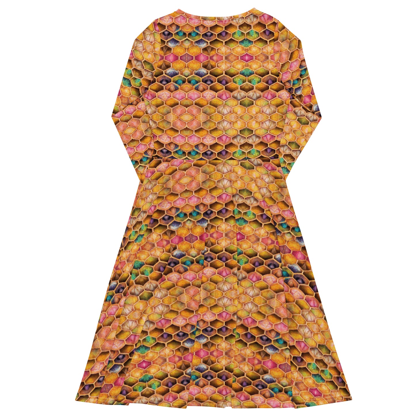 Rainbow Hive Radiance long sleeve midi dress