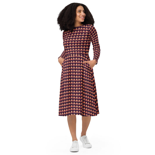 Loves Tapestry long sleeve midi dress